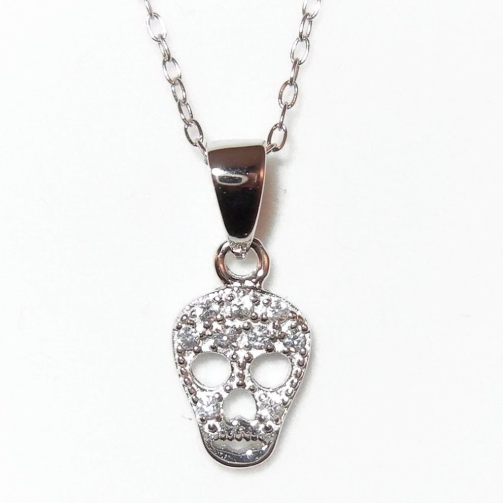 Skull 925 Sterling Silver Pendant Necklace